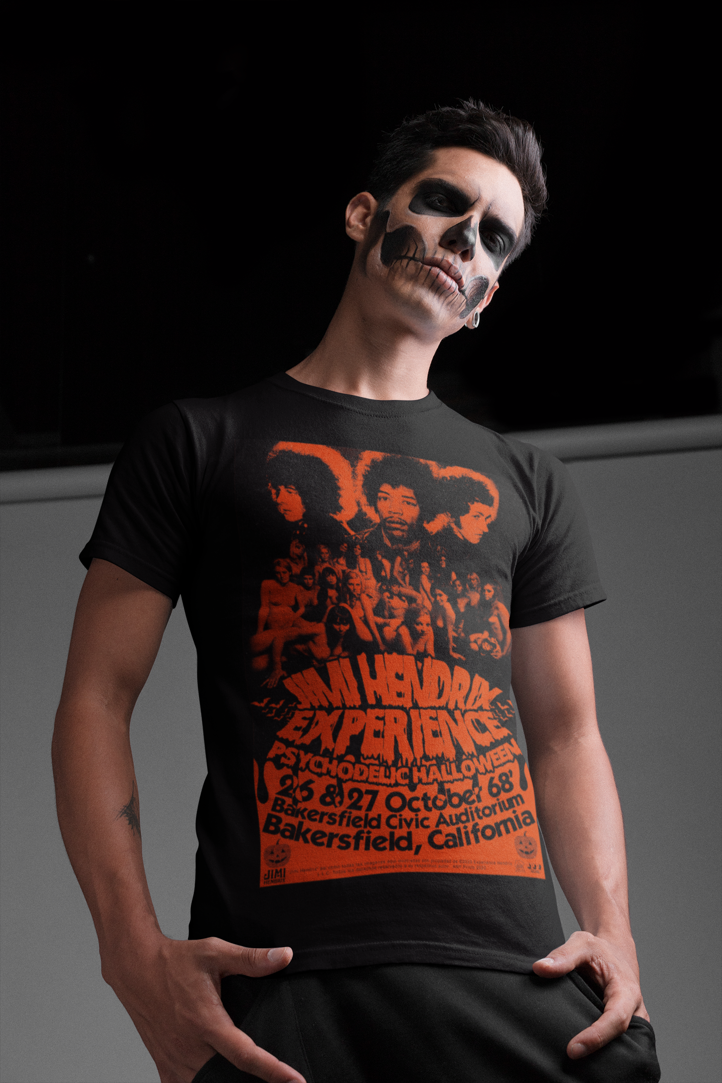 Playera Jimi Hendrix Experience Psychodelic Halloween - Unisex